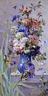 Eugene Henri Cauchois Wall Art - Summer Flowers with Japanese Iris